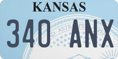 KS license plate 340ANX