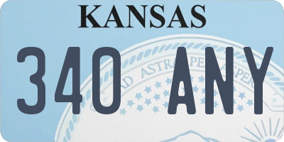KS license plate 340ANY