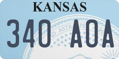 KS license plate 340AOA