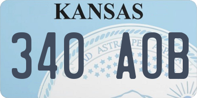 KS license plate 340AOB