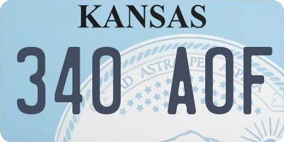 KS license plate 340AOF