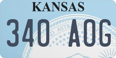 KS license plate 340AOG