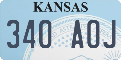 KS license plate 340AOJ