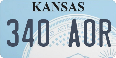 KS license plate 340AOR