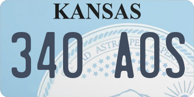 KS license plate 340AOS