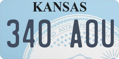 KS license plate 340AOU
