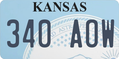 KS license plate 340AOW