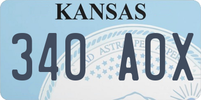 KS license plate 340AOX
