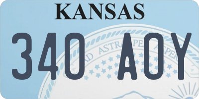 KS license plate 340AOY