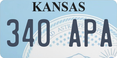 KS license plate 340APA