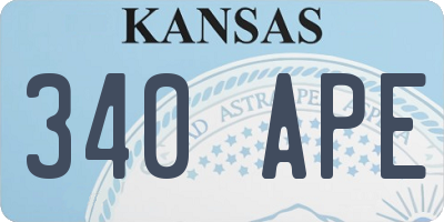 KS license plate 340APE