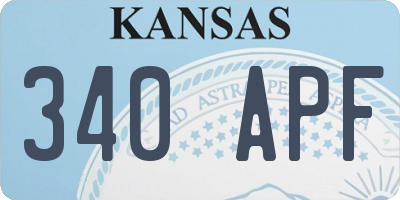 KS license plate 340APF