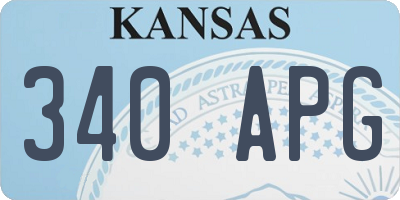 KS license plate 340APG