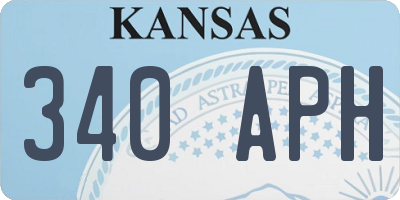 KS license plate 340APH