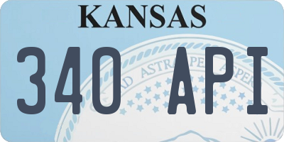 KS license plate 340API
