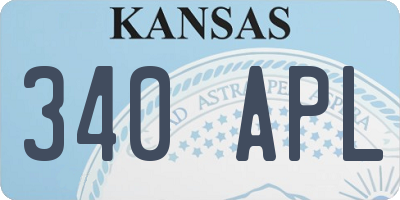KS license plate 340APL
