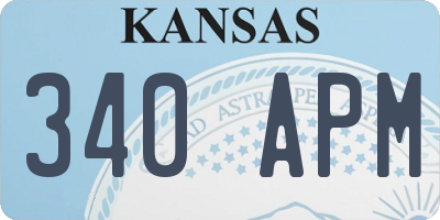 KS license plate 340APM