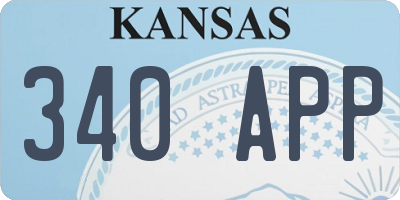 KS license plate 340APP