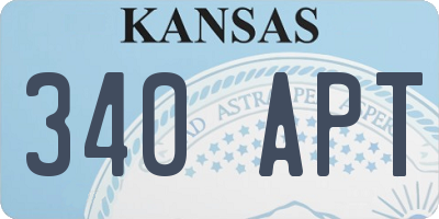KS license plate 340APT