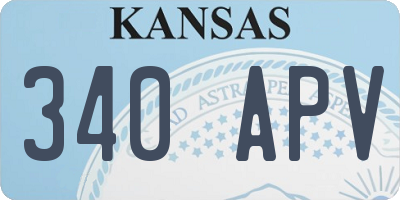 KS license plate 340APV