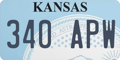 KS license plate 340APW