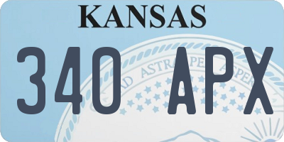 KS license plate 340APX