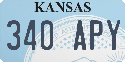 KS license plate 340APY