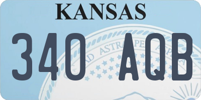 KS license plate 340AQB