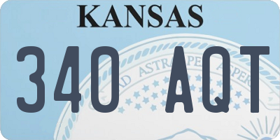 KS license plate 340AQT