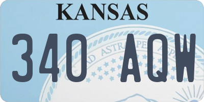 KS license plate 340AQW