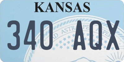 KS license plate 340AQX