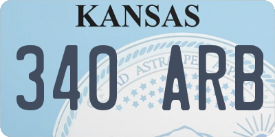 KS license plate 340ARB