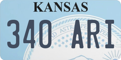 KS license plate 340ARI