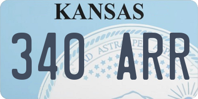 KS license plate 340ARR