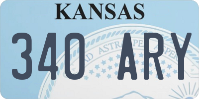 KS license plate 340ARY