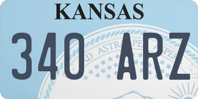 KS license plate 340ARZ