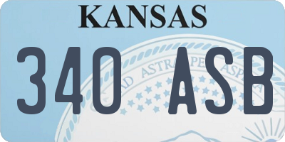KS license plate 340ASB