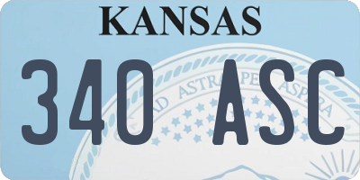KS license plate 340ASC