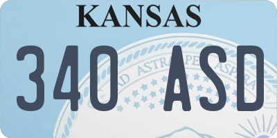 KS license plate 340ASD