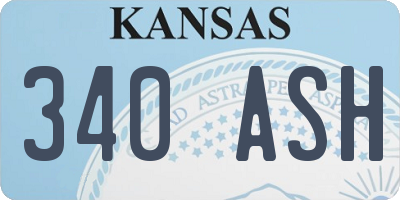 KS license plate 340ASH