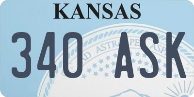 KS license plate 340ASK