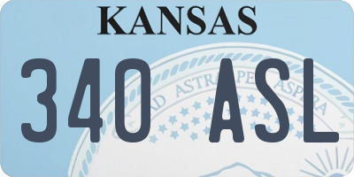 KS license plate 340ASL