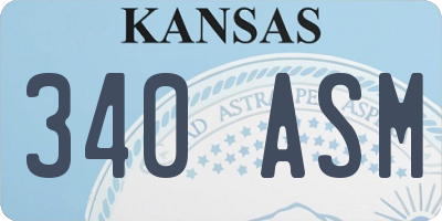 KS license plate 340ASM