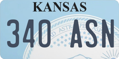 KS license plate 340ASN