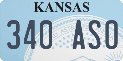 KS license plate 340ASO