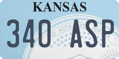 KS license plate 340ASP