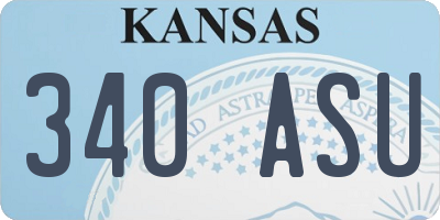 KS license plate 340ASU