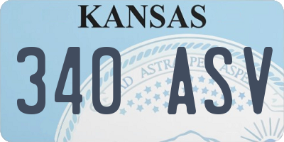 KS license plate 340ASV