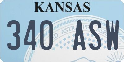 KS license plate 340ASW