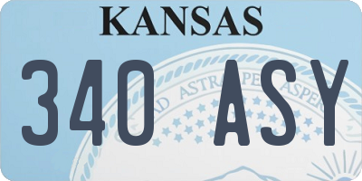 KS license plate 340ASY